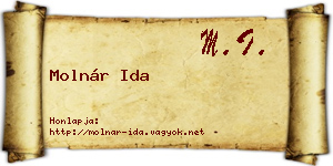 Molnár Ida névjegykártya