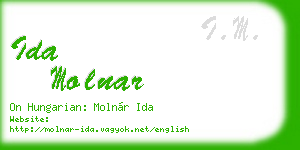ida molnar business card